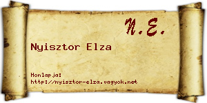 Nyisztor Elza névjegykártya